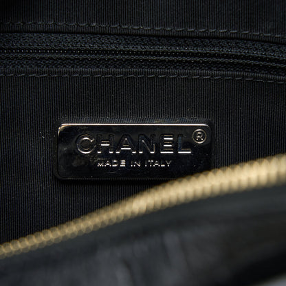 Chanel Large Gabrielle Hobo Bag Croc Embossed Calfskin With Logo Strap Black Multicoloured Hardware