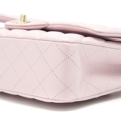 Chanel Medium Classic Double Flap Bag 21S Caviar Light Pink L