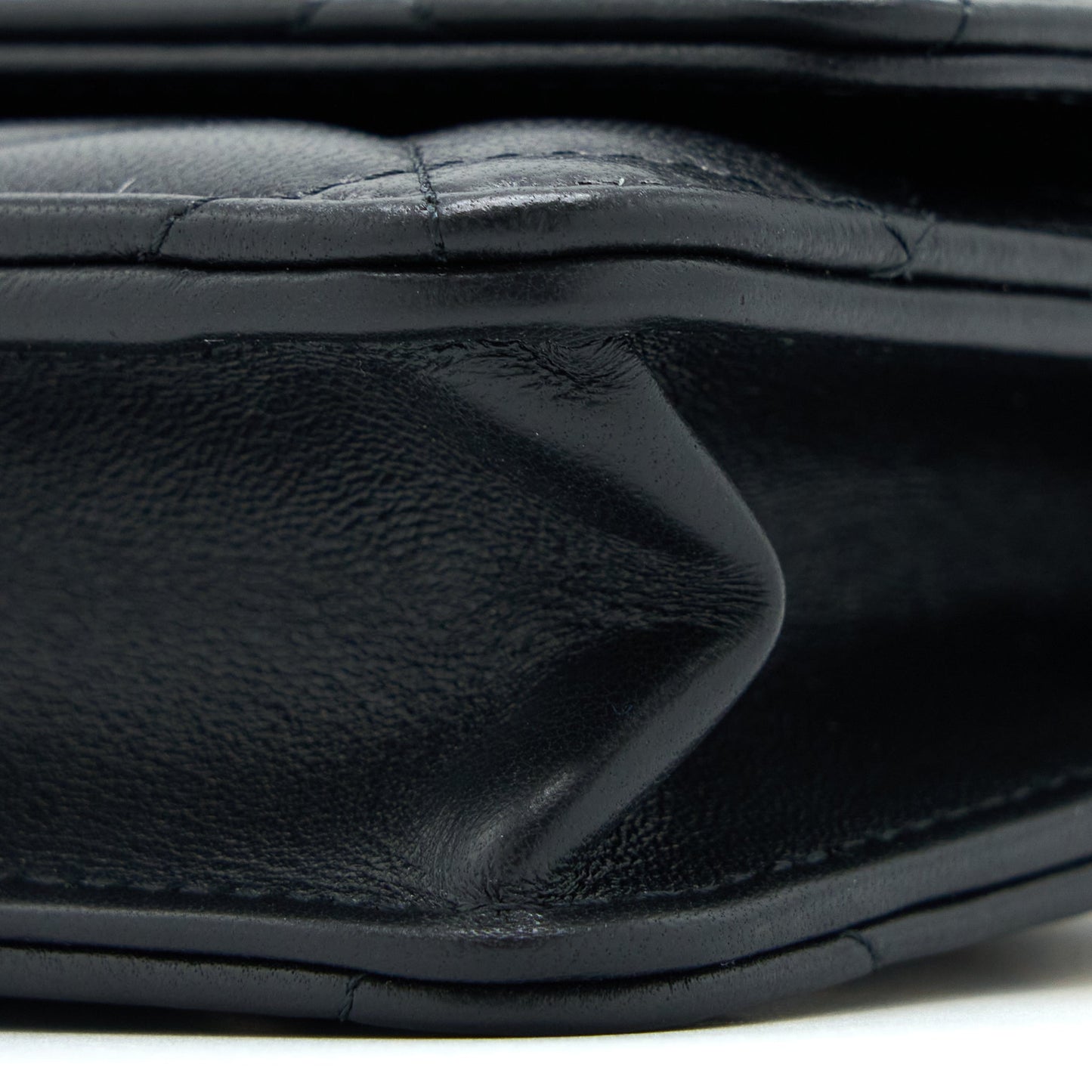Chanel Pearl Crush Wallet On Chain Lambskin Black Brushed  (Microchip)
