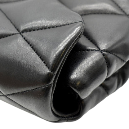 YVES SAINT LAURENT Sade Large Quilted Leather Clutch Bag Black