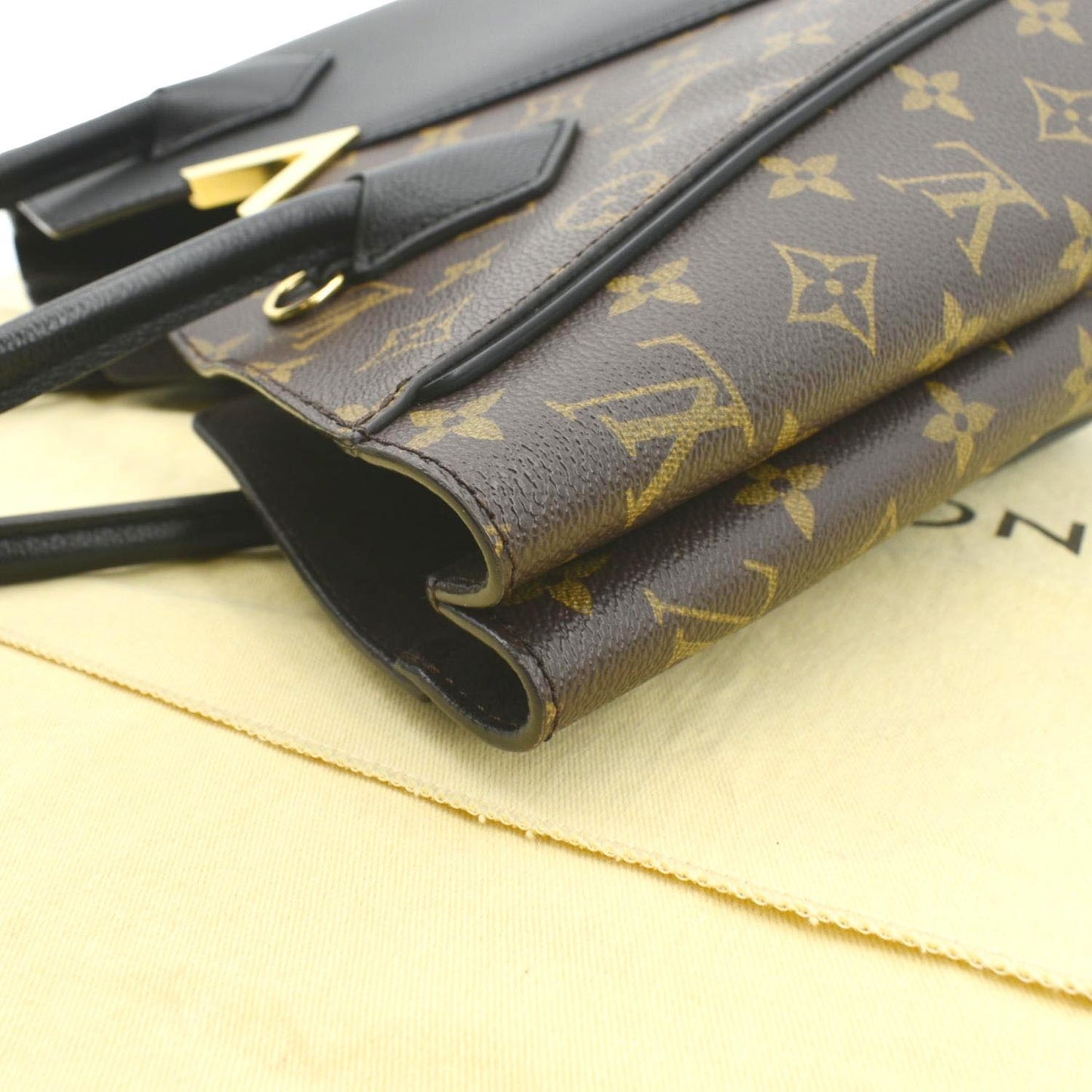 LOUIS VUITTON Kimono Monogram Canvas Leather Tote Bag Noir Black