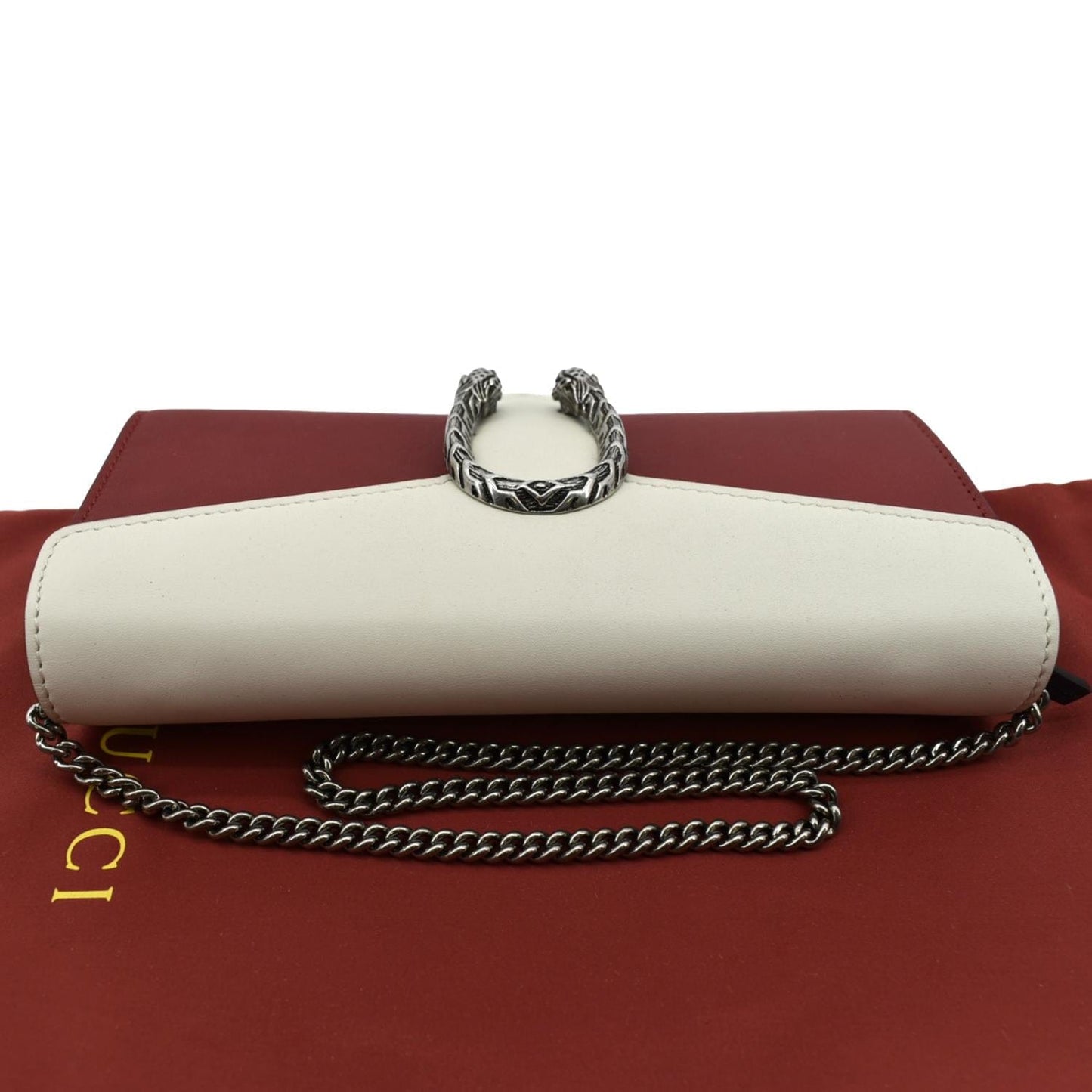 GUCCI Dionysus Leather Chain Clutch Red