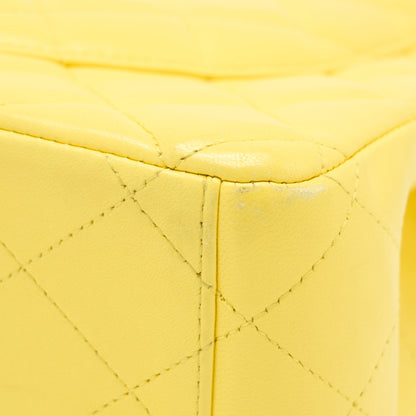 Chanel Maxi Classic Double Flap Bag Lambskin Yellow L