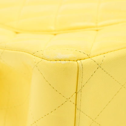 Chanel Maxi Classic Double Flap Bag Lambskin Yellow L