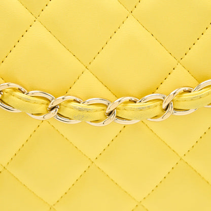 Chanel Maxi Classic Double Flap Bag Lambskin Yellow L