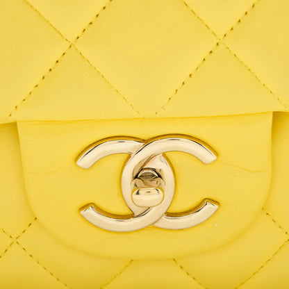 Chanel Maxi Classic Double Flap Bag Lambskin Yellow L