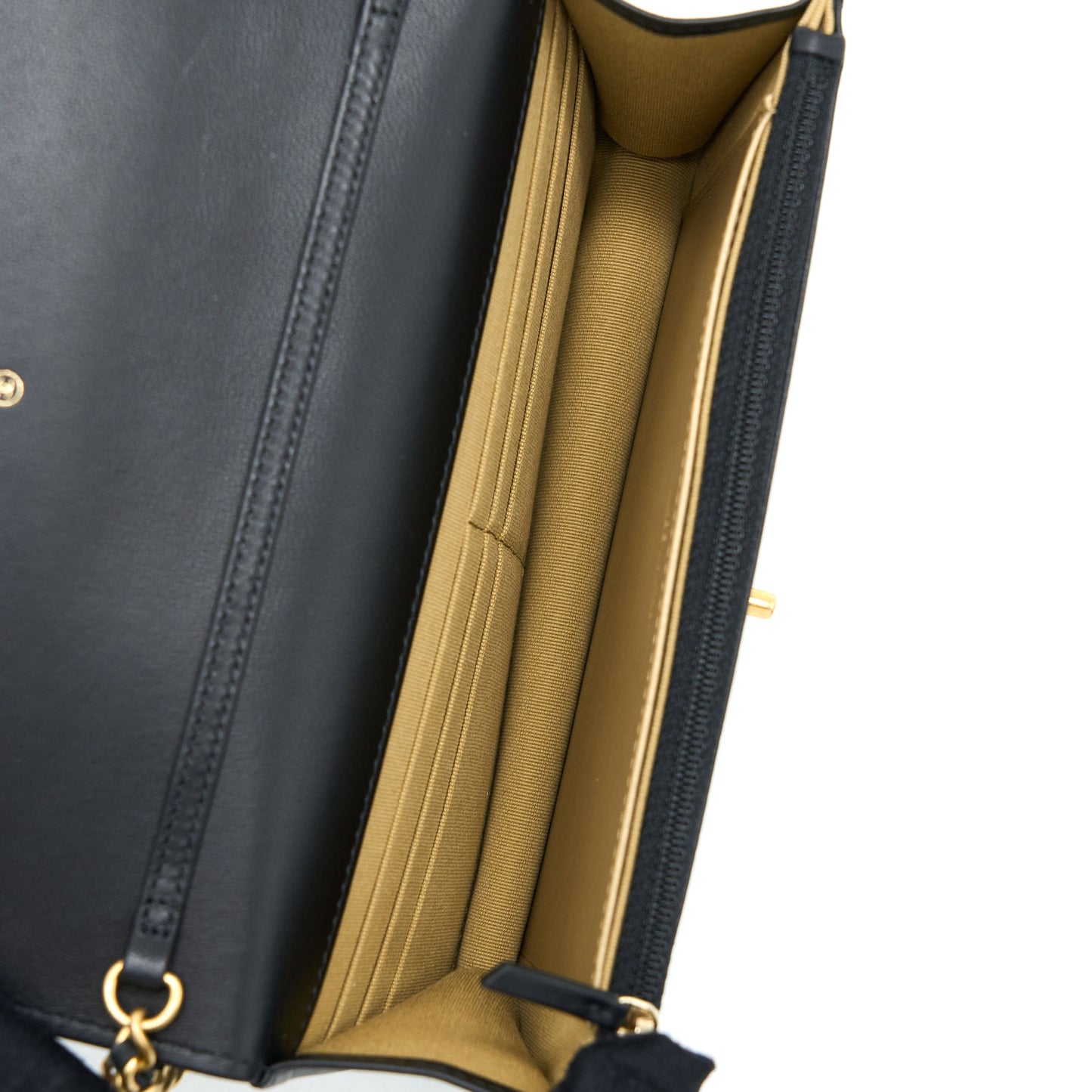 Chanel Pearl Crush Wallet On Chain Lambskin Black Brushed  (Microchip)