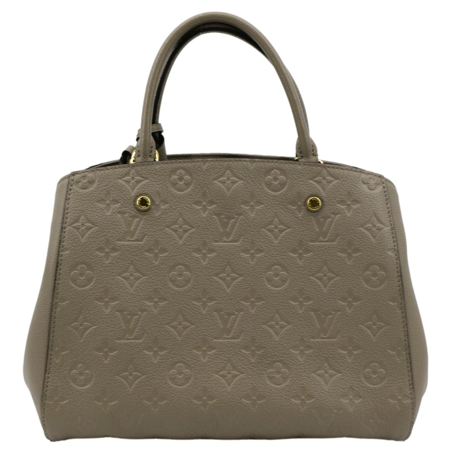 LOUIS VUITTON Montaigne MM Monogram Empreinte Shoulder Bag Tourterelle
