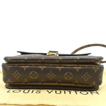 LOUIS VUITTON Metis Pochette Reverse Monogram Canvas Crossbody Bag Brown