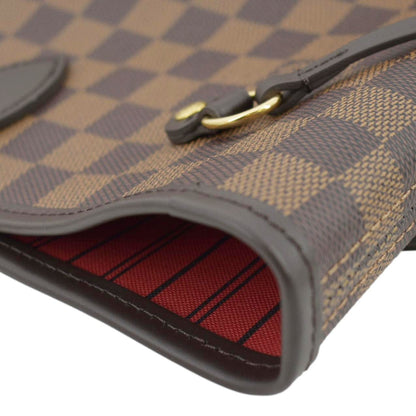 LOUIS VUITTON Neverfull MM Damier Ebene Shoulder Bag Brown