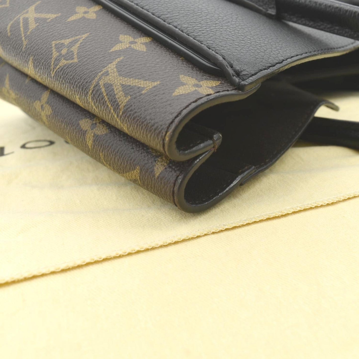 LOUIS VUITTON Kimono Monogram Canvas Leather Tote Bag Noir Black