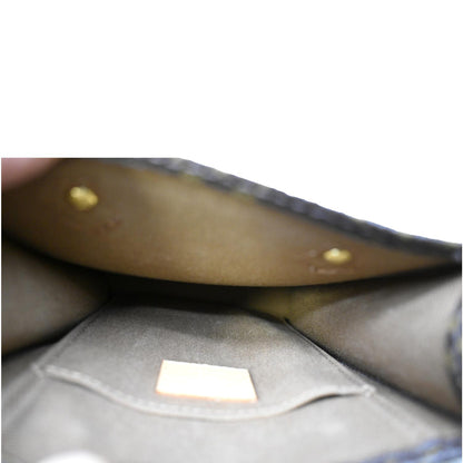 LOUIS VUITTON Petit Sac Plat Monogram Canvas Shoulder Bag Brown