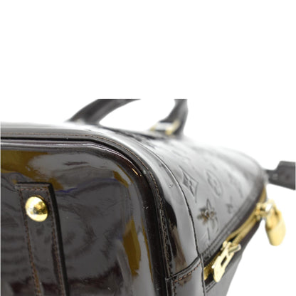 LOUIS VUITTON Alma GM Monogram Vernis Leather Satchel Bag Amarante