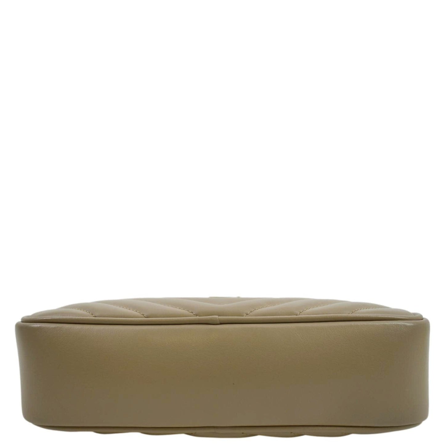 YVES SAINT LAURENT Lou Chevron Leather Camera Crossbody Bag Beige