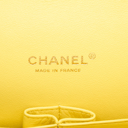 Chanel Maxi Classic Double Flap Bag Lambskin Yellow L