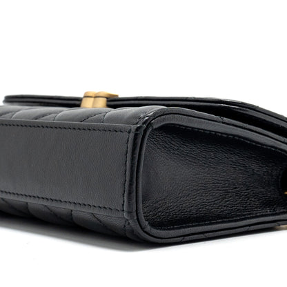 Chanel 22b Enamel Top Handle Flap Bag Lambskin Black  (Microchip)