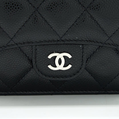 Chanel Card Holder With Chain Black Caviar