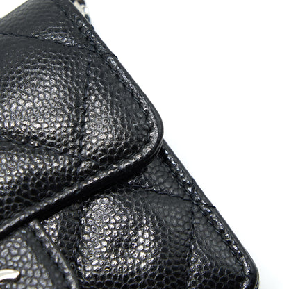Chanel Card Holder With Chain Black Caviar