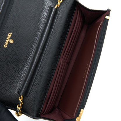 Chanel Classic Wallet On Chain Caviar Black  (Microchip)