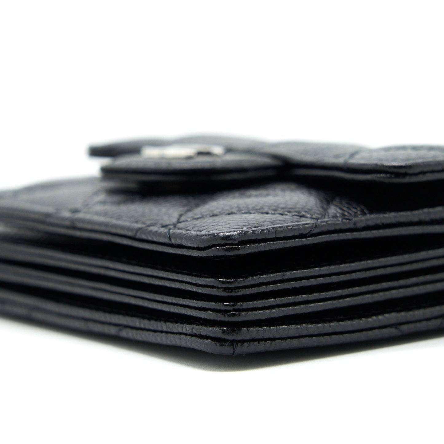 Chanel Card Holder With Chain Black Caviar