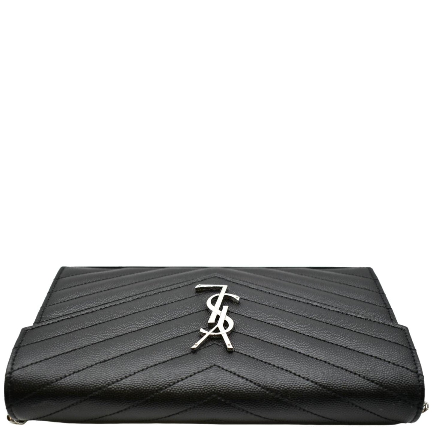 YVES SAINT LAURENT Wallet on Chain Leather Shoulder Bag Black