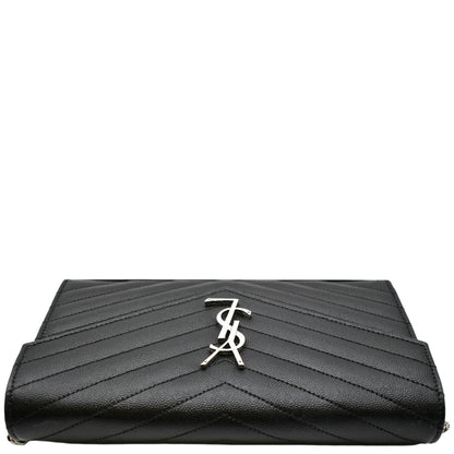 YVES SAINT LAURENT Wallet on Chain Leather Shoulder Bag Black
