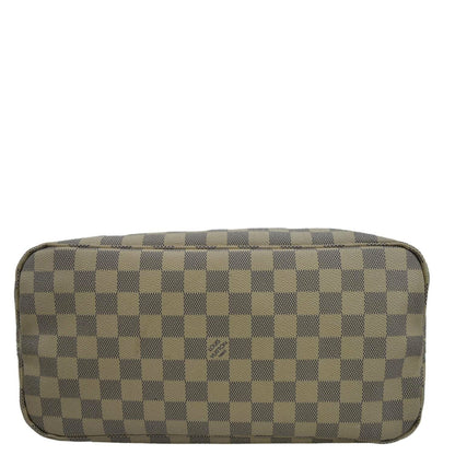 LOUIS VUITTON Neverfull MM Damier Azur Shoulder Bag White