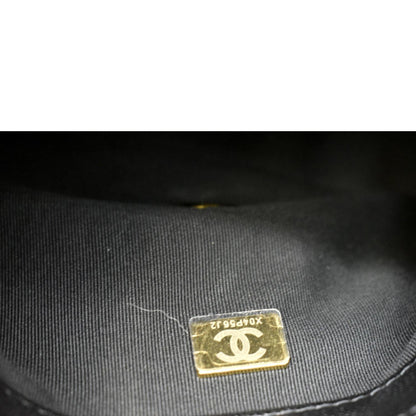 CHANEL Mini Flap Grained Calfskin Leather Shoulder Bag Black
