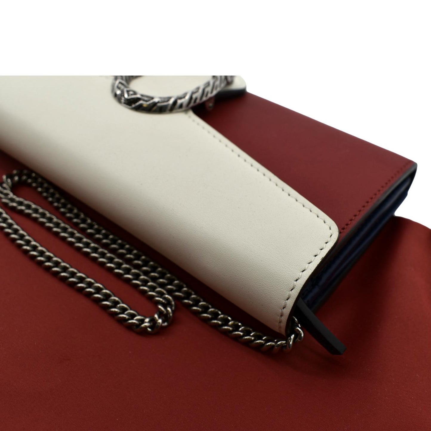 GUCCI Dionysus Leather Chain Clutch Red