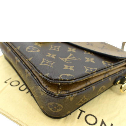 LOUIS VUITTON Metis Pochette Reverse Monogram Canvas Crossbody Bag Brown