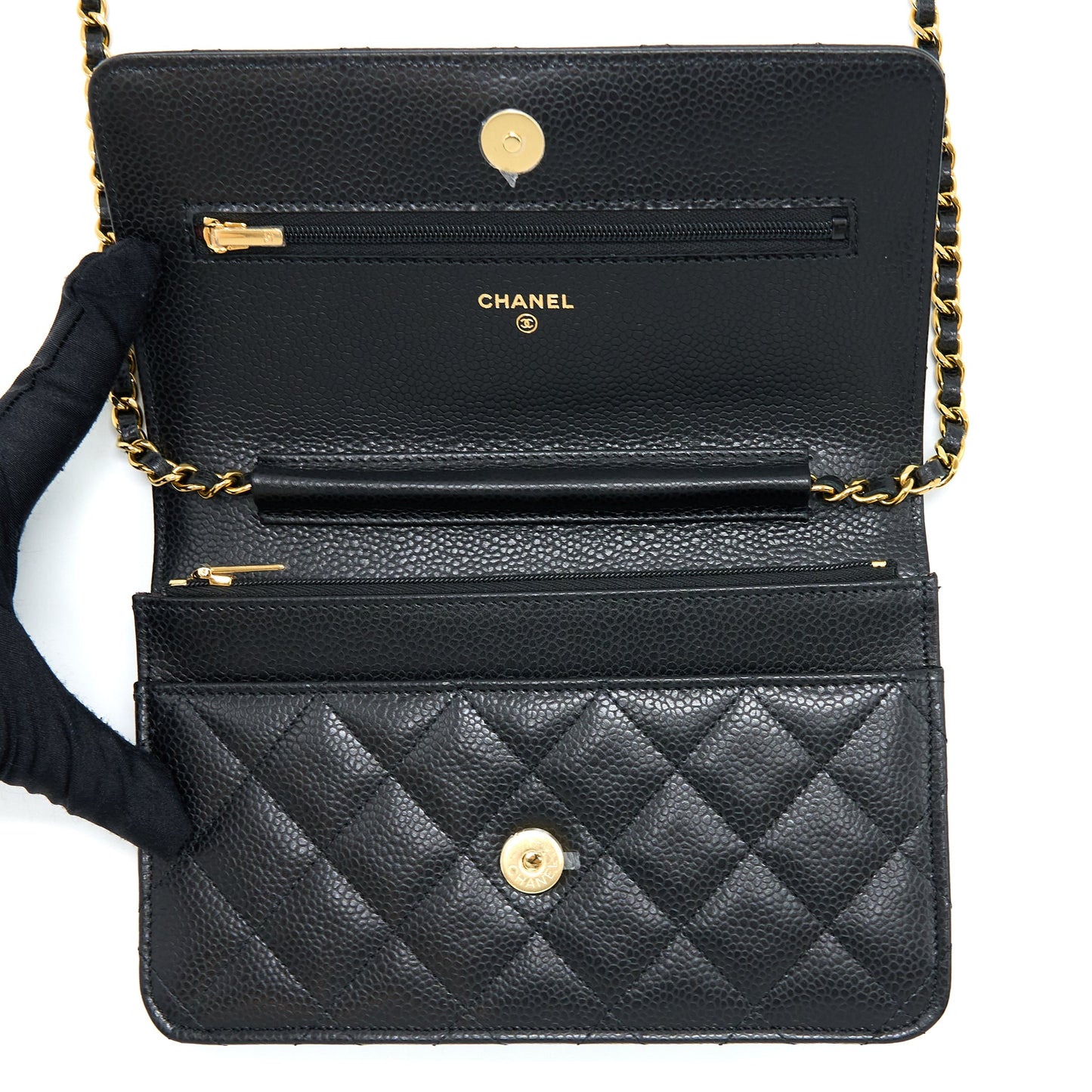 Chanel Classic Wallet On Chain Caviar Black  (Microchip)
