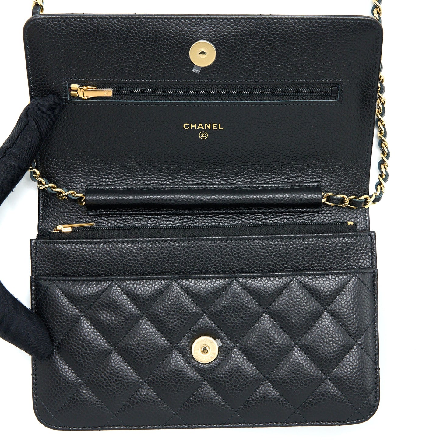 Chanel Classic Wallet on Chain Caviar Black  (Microchip)