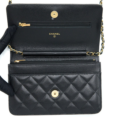 Chanel Classic Wallet on Chain Caviar Black  (Microchip)