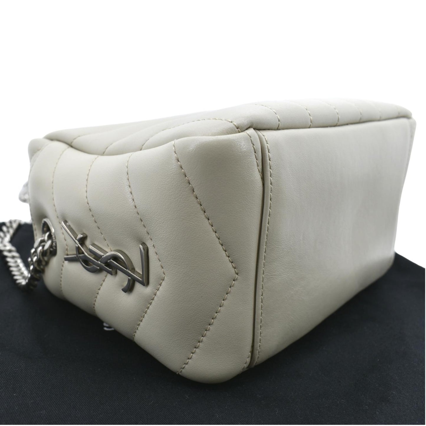 YVES SAINT LAURENT Loulou Y Small Calfskin Leather Crossbody Bag White