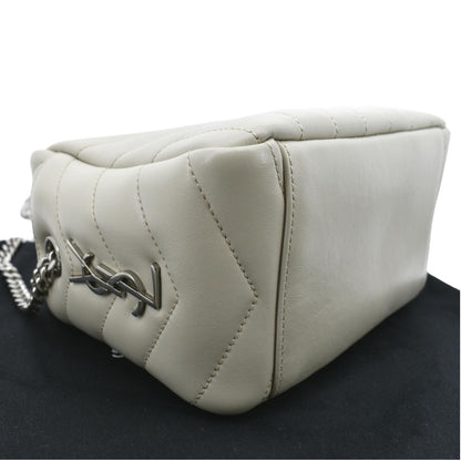 YVES SAINT LAURENT Loulou Y Small Calfskin Leather Crossbody Bag White