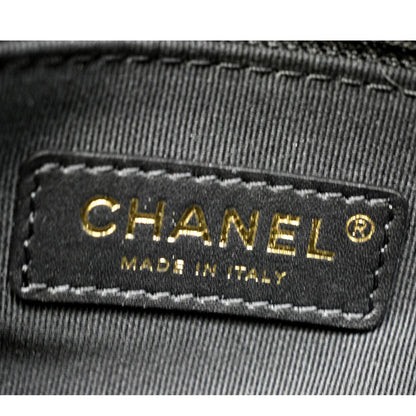CHANEL Mini Flap Grained Calfskin Leather Shoulder Bag Black