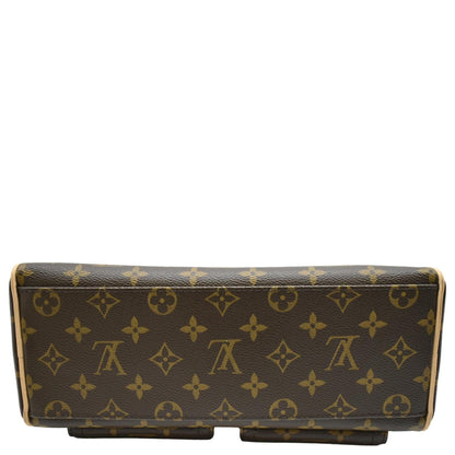 LOUIS VUITTON Manhattan PM Monogram Canvas Satchel Bag Brown