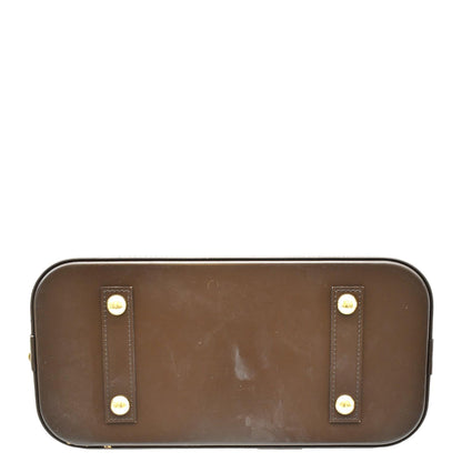 LOUIS VUITTON Alma PM Damier Ebene Satchel Bag Brown
