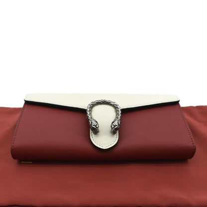 GUCCI Dionysus Leather Chain Clutch Red