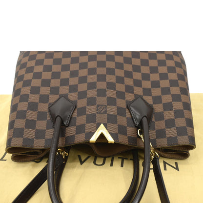 LOUIS VUITTON Kensington Damier Ebene Tote Bag Brown