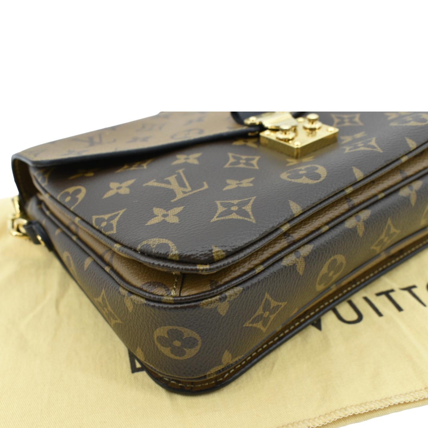 LOUIS VUITTON Metis Pochette Reverse Monogram Canvas Crossbody Bag Brown