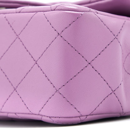 Chanel Mini Rectangular Flap Bag Lambskin Purple