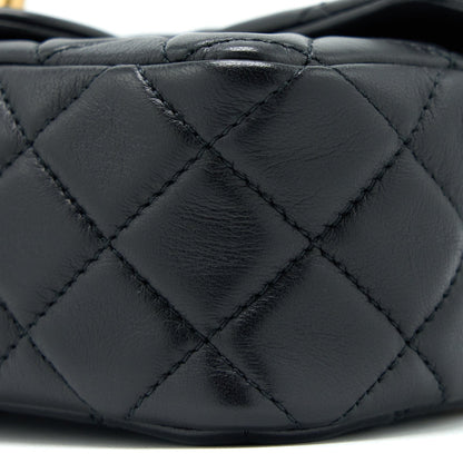 Chanel Pearl Crush Mini Rectangular Flap Bag Lambskin Black