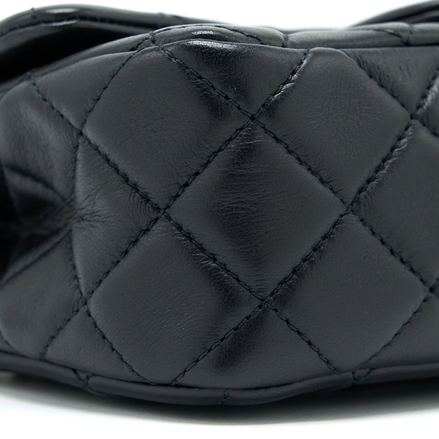 Chanel Pearl Crush Mini Rectangular Flap Bag Lambskin Black