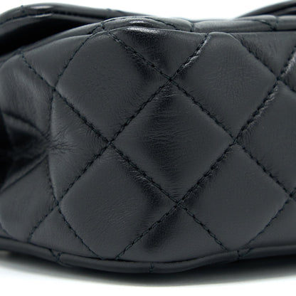 Chanel Pearl Crush Mini Rectangular Flap Bag Lambskin Black