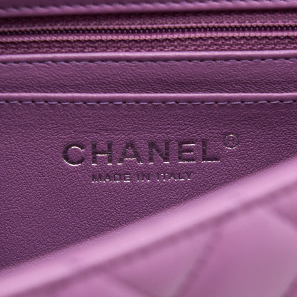 Chanel Mini Rectangular Flap Bag Lambskin Purple