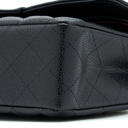 Chanel Medium Classic Double Flap Bag Caviar Black  (Microchip)