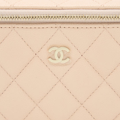 Chanel Long Vanity Case Caviar Light Pink L