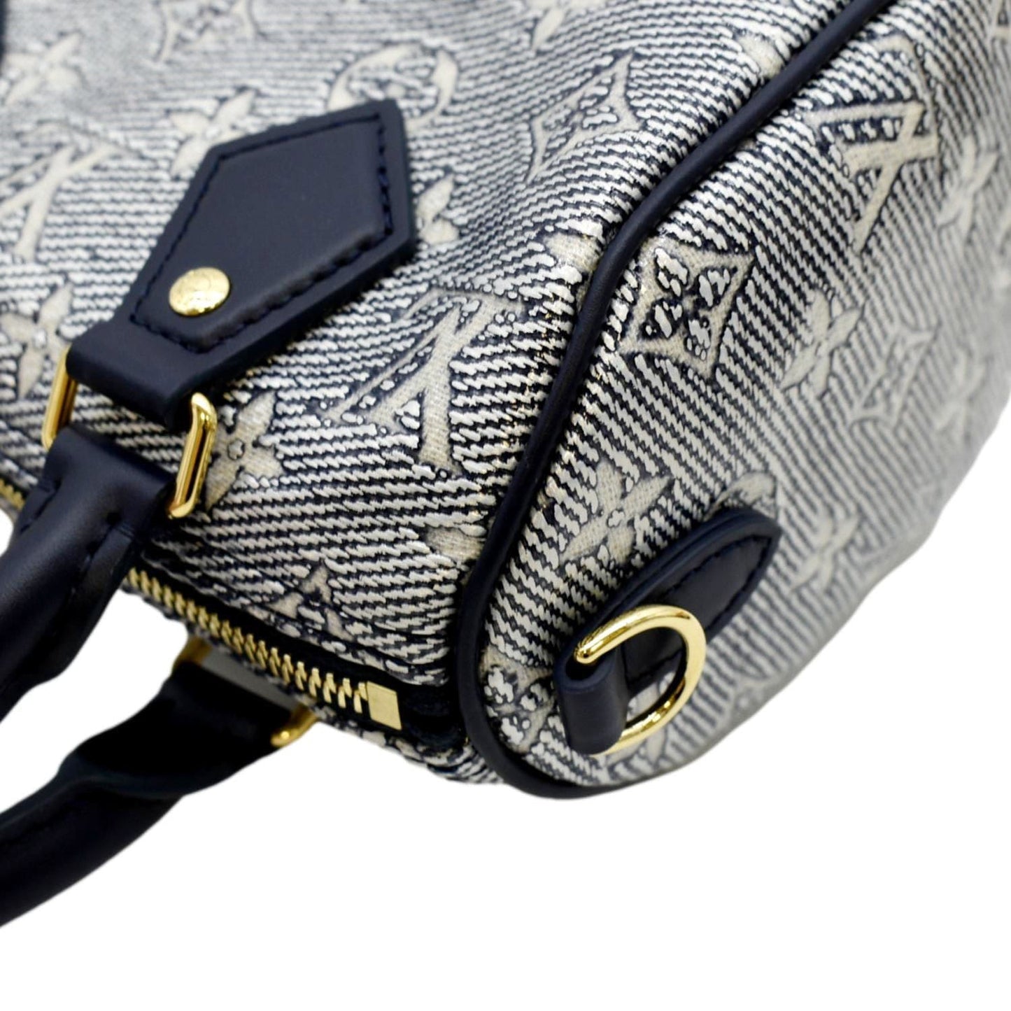 LOUIS VUITTON Speedy 20 Bandouliere Monogram Jacquard Canvas Satchel Bag Blue