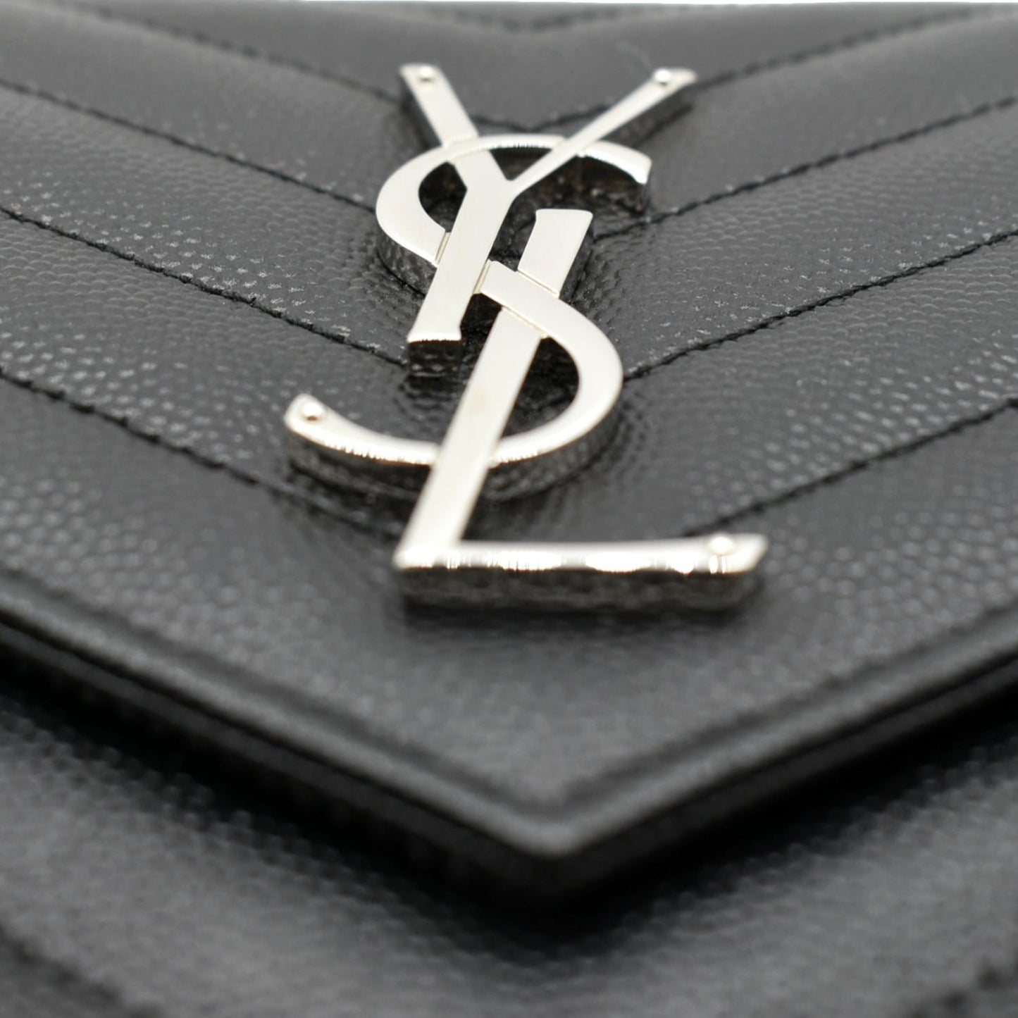 YVES SAINT LAURENT Wallet on Chain Leather Shoulder Bag Black